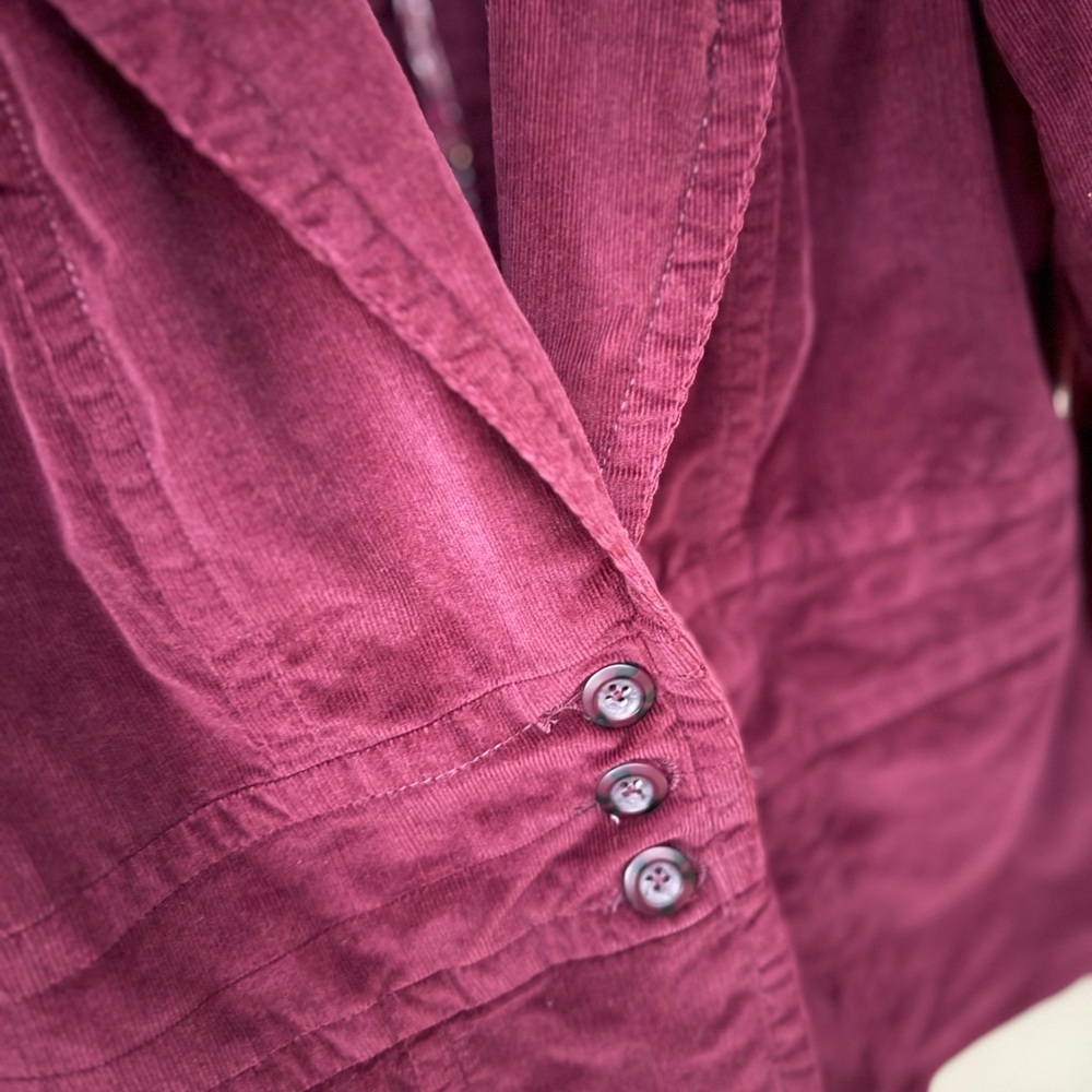 a.n.a Burgundy Corduroy Blazer Women’s Medium Wine Red Tailored Jacket - Picture 3 of 6
